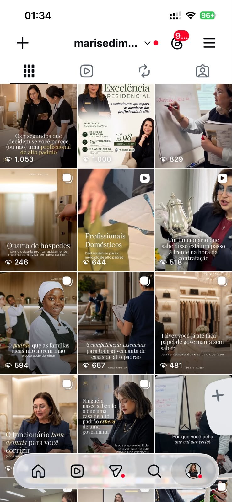 Perfil de Marise Di Mattina no Instagram